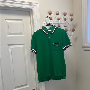 Lacoste - Classic Green Polo with Striped Accents - Green - 6 or S